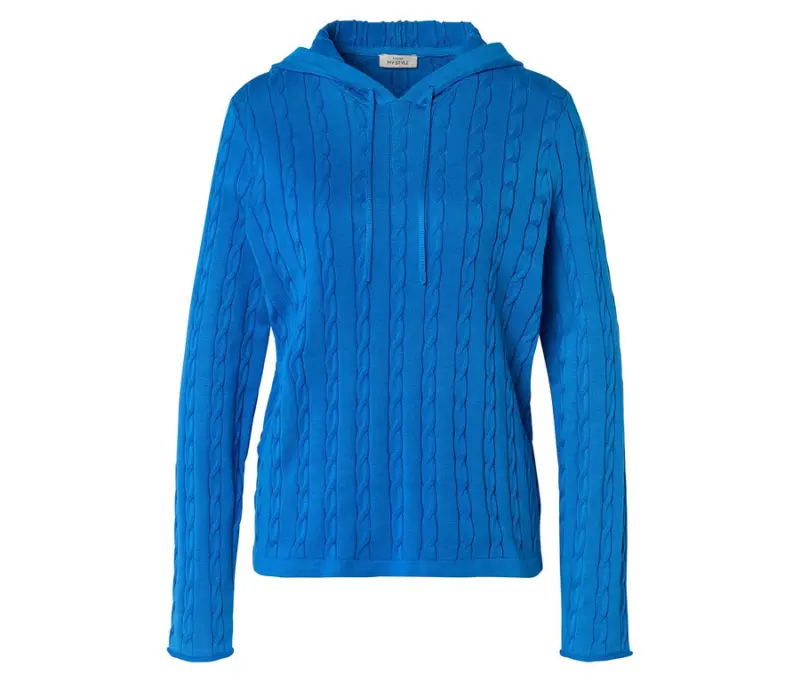 Strick-Hoodie, blau