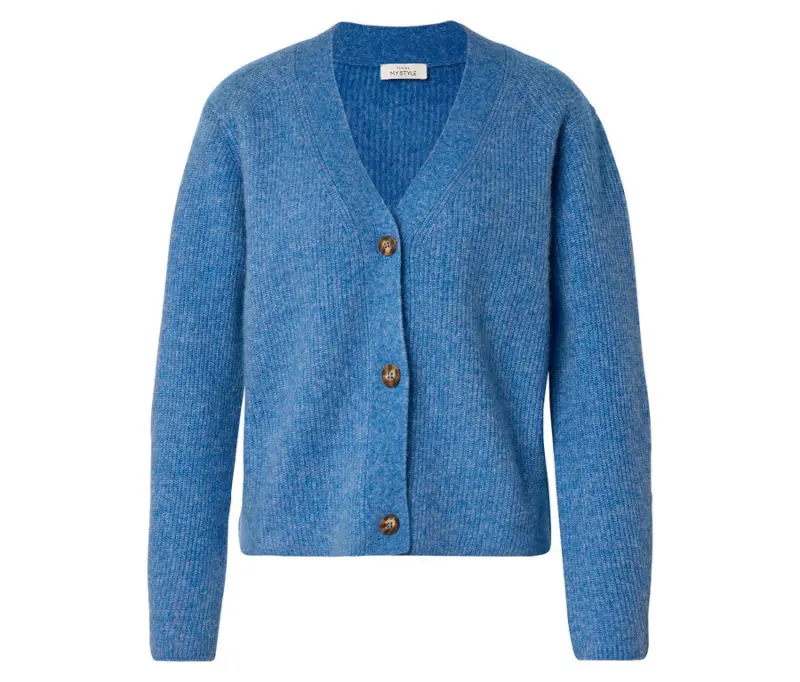 Strickjacke mit RWS-zertifizierter Wolle, blau
