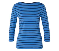 Shirt mit 3/4-Arm, blau-navy gestreift
