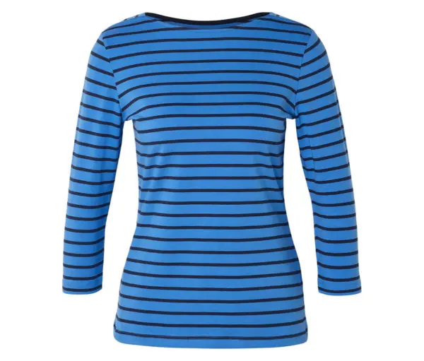 Shirt mit 3/4-Arm, blau-navy gestreift