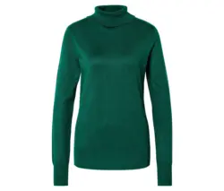Feinstrick-Rollkragenpullover, gr&uuml;n