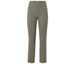 Stoffhose mit Hahnentritt-Jacquard