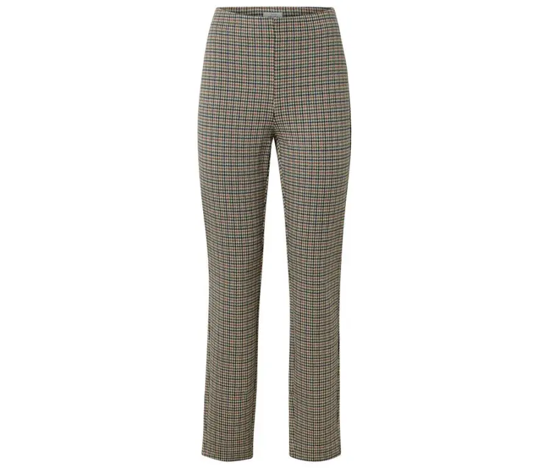 Stoffhose mit Hahnentritt-Jacquard