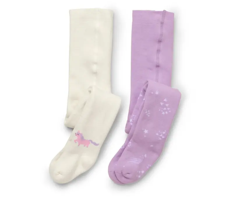 2 Kinder-Frottee-Strumpfhosen, lila