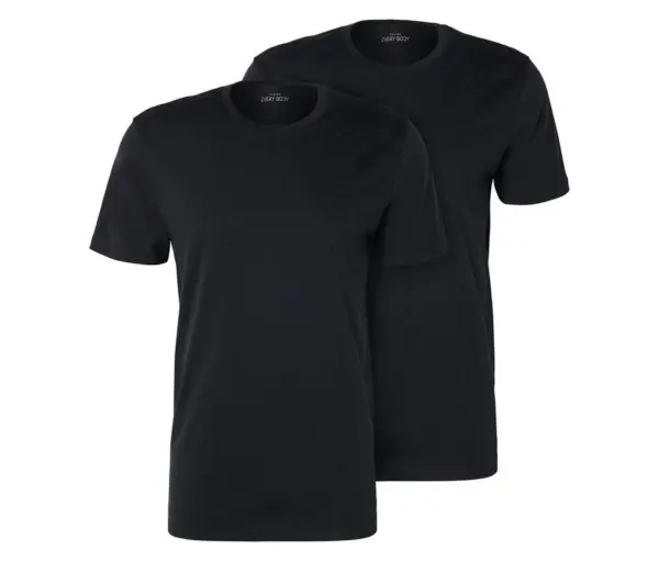 2 T-Shirts mit Rundhalsausschnitt, schwarz