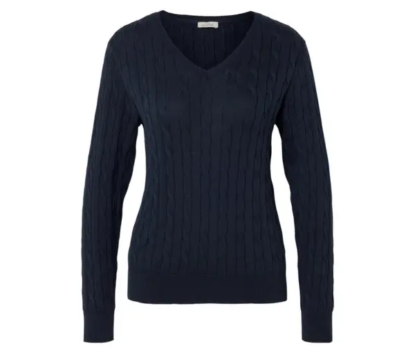 Zopfstrickpullover, dunkelblau