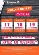 E.Leclerc OPERATION CHEQUE DIFFERE - au 19.09.2026