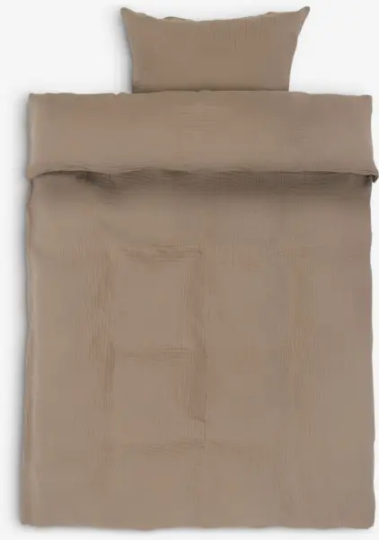 JYSK Спално бельо MALIN муселин 140x200 тъмен пясък