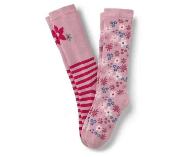 2 Paar Kinder-Gummistiefel-Socken, gebl&uuml;mt