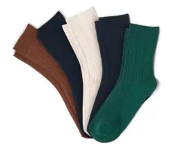 5 Paar Socken mit Zopfmuster