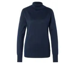 Feinstrick-Rollkragenpullover, dunkelblau