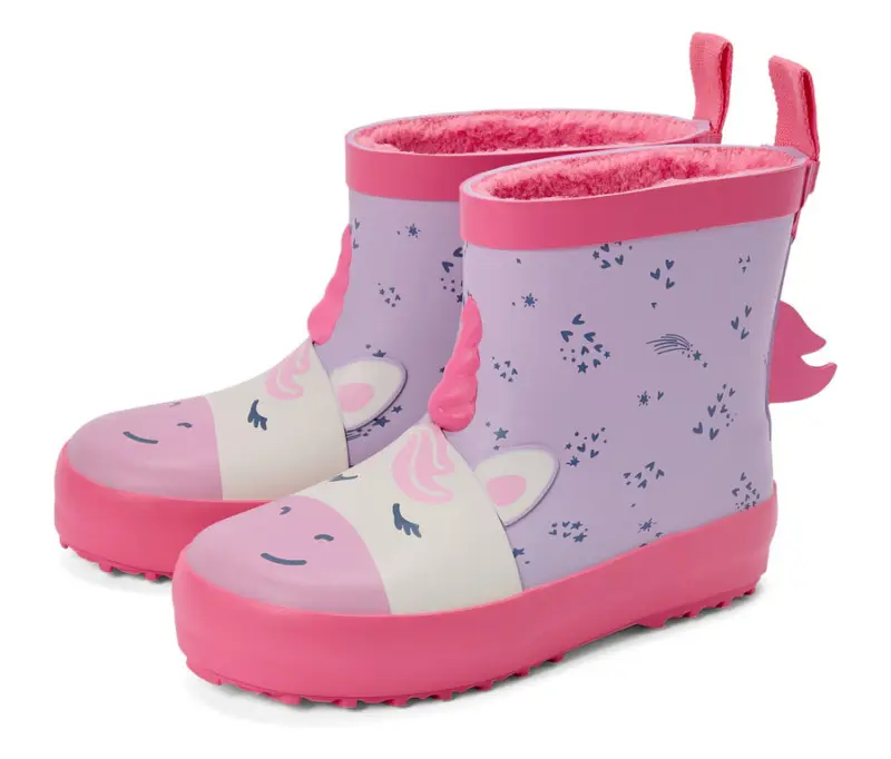 Gef&uuml;tterte Kinder-Chelsea-Regenstiefel, Einhorn