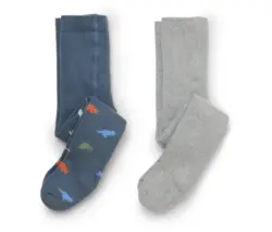 2 Kinder-Frottee-Strumpfhosen, mittelblau