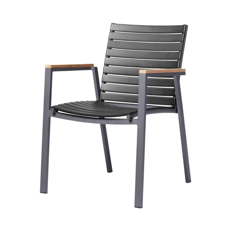 Gartensessel Mood Extreme Anthrazit/Teakholz stapelbar