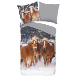 Baumwoll Bettw&auml;sche Happy Horses Flanell