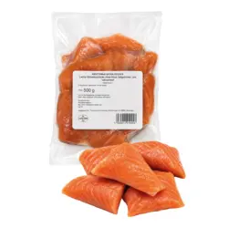 Lachs-Schwanzst&uuml;cke ohne Haut, tiefgefroren, roh, vakuumiert
