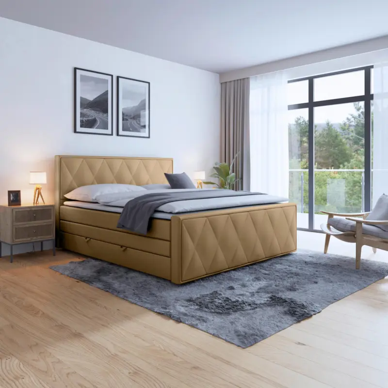 Boxspringbett Porto ca. 180x200 cm Beige