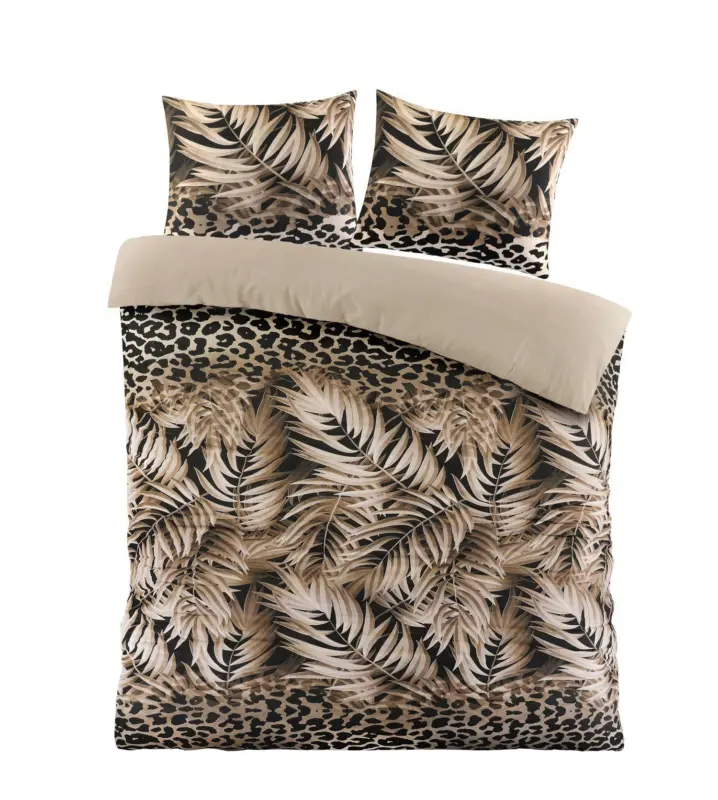 Bettw&auml;sche Jungle XXL Sand/Schwarz ca. 200x220cm