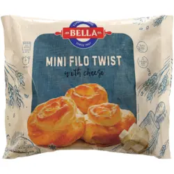 Mini-Filoteigschnecken mit F&uuml;llung mit K&auml;se, tiefgefroren