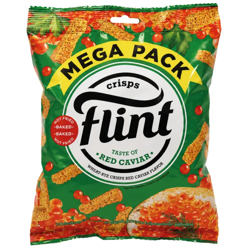 Snack aus Weizenbrot mit Kaviargeschmack