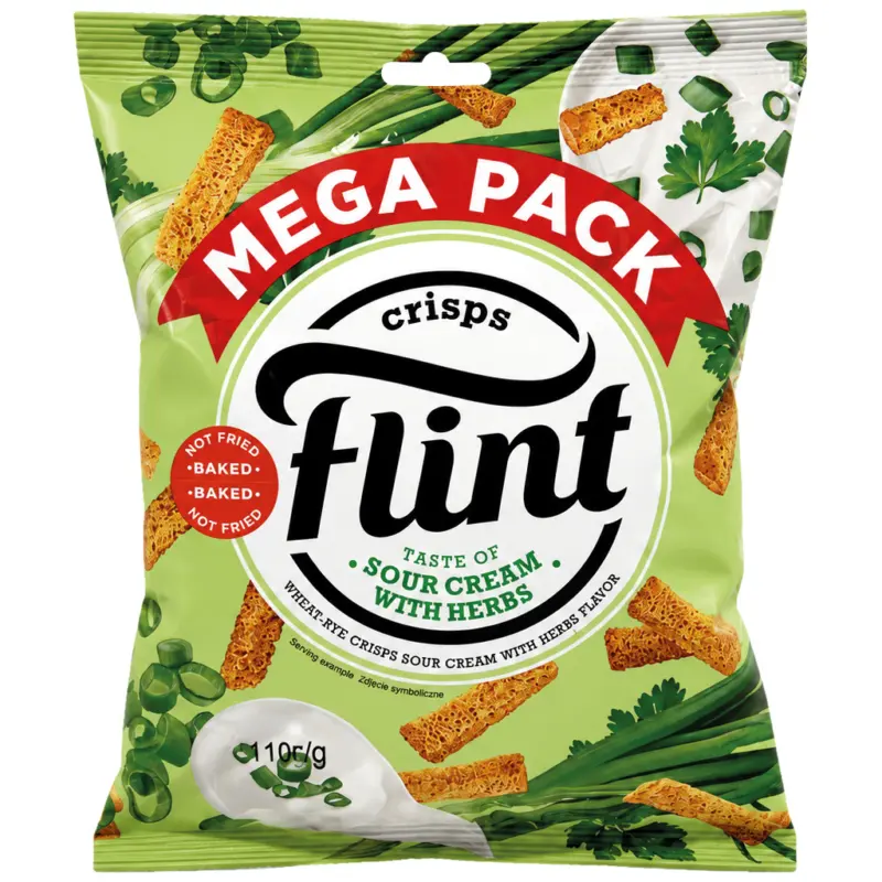 Snack aus Weizenbrot mit Sauerrahm-Kr&auml;uter-Geschmack