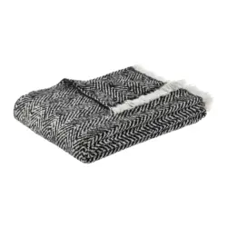 Kuscheldecke Chevron Schwarz/Wei&szlig; ca. 130x170cm