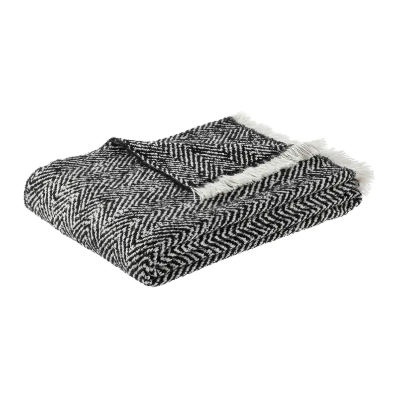 Kuscheldecke Chevron Schwarz/Wei&szlig; ca. 130x170cm