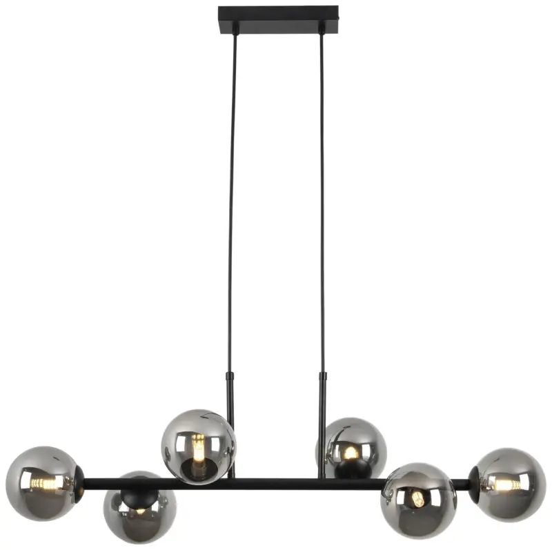 H&auml;ngeleuchte Lisib in Schwarz/Chrom max. 10 Watt