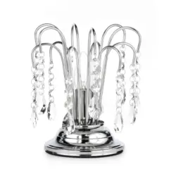 Kristall-Tischleuchte Pioggia Chromfarben max. 6 Watt
