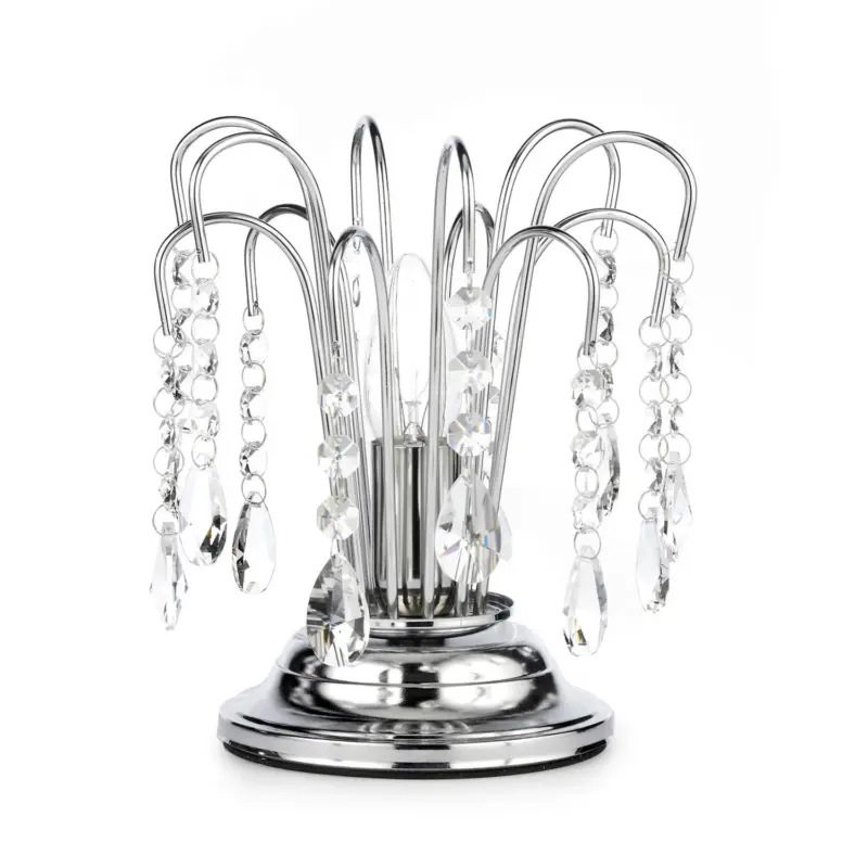 Kristall-Tischleuchte Pioggia Chromfarben max. 6 Watt