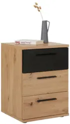 Nachtk&auml;stchen in Schwarz/Eichefarben