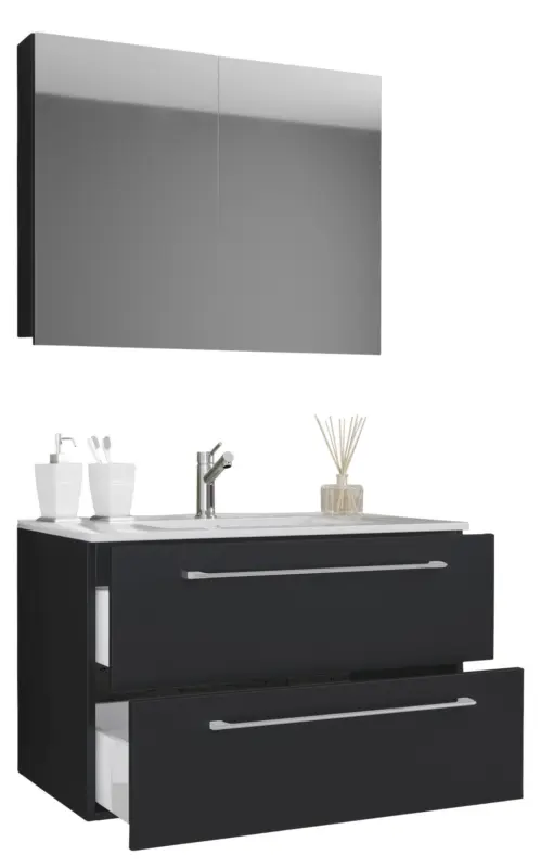 Badezimmer Badinos 3-tlg. Schwarz