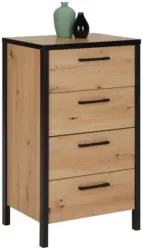Kommode in Schwarz/Eichefarben