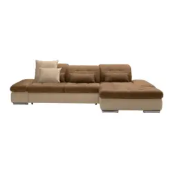Wohnlandschaft Sanfino Taupe/Cognac