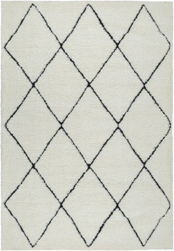 Hochflorteppich Ideal Shaggy Schwarz/Wei&szlig; ca. 160x230cm