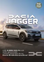 Dacia Sandero: Dacia JOGGER &aacute;rlista let&ouml;lt&eacute;se - 2026.09.17 napig