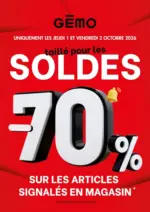 G&eacute;mo SOLDES jusqu'&agrave; -70 % - au 02.10.2026