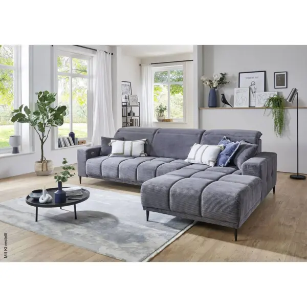 Ecksofa mit elektrischer Sitztiefenverstellung