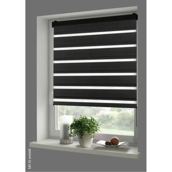 Boviva Doppelrollo mit Blende Black
