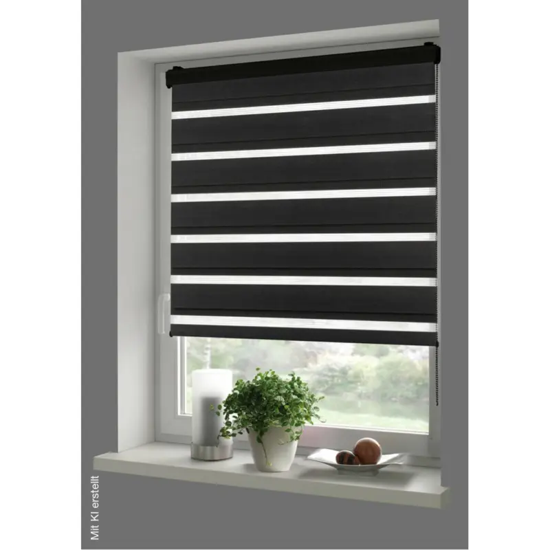 Boviva Doppelrollo mit Blende Black