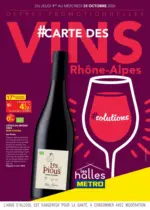 Metro Carte des vins - Rh&ocirc;ne-Alpes - au 28.10.2026