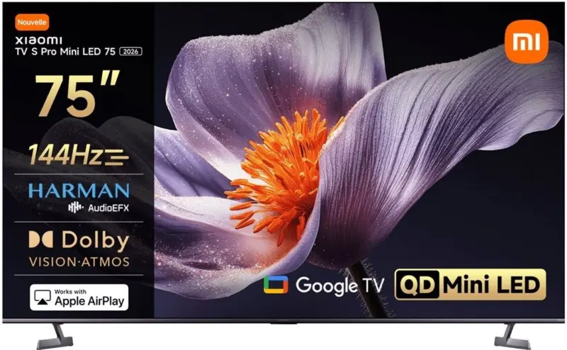 Телевизор Xiaomi S Pro Mini LED 75 2026 / ELA6336EU , 189 см, 3840x2160 UHD-4K , 75 inch, Android , Mini LED , Smart TV