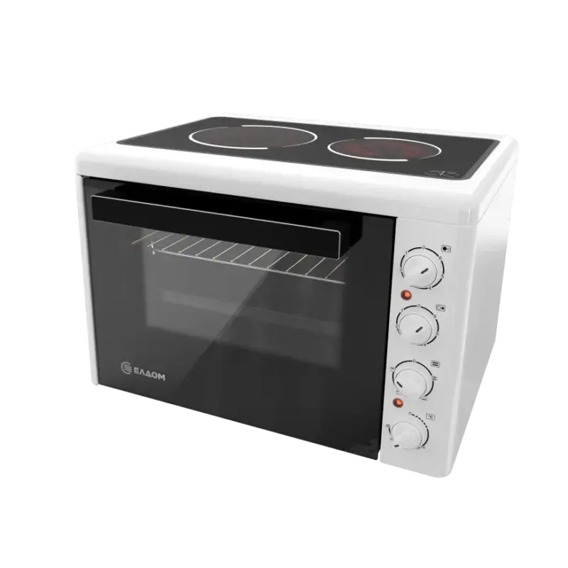 Готварска печка мини Елдом 201VFE-NEW , 2 керамични , Бял