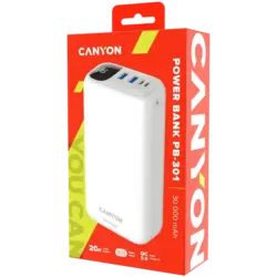 Външна батерия Canyon CNE-CPB301W Бяла 30000 mAh