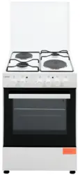 Готварска печка (ток/газ) Crown CR-6060WH , 2 газ 2ток , Бял