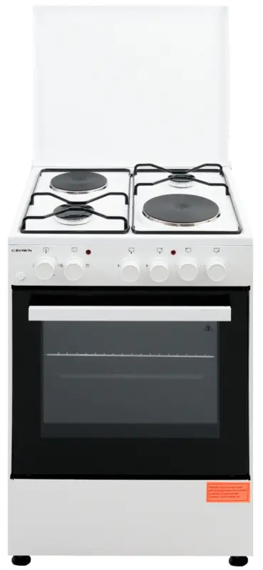 Готварска печка (ток/газ) Crown CR-6060WH , 2 газ 2ток , Бял