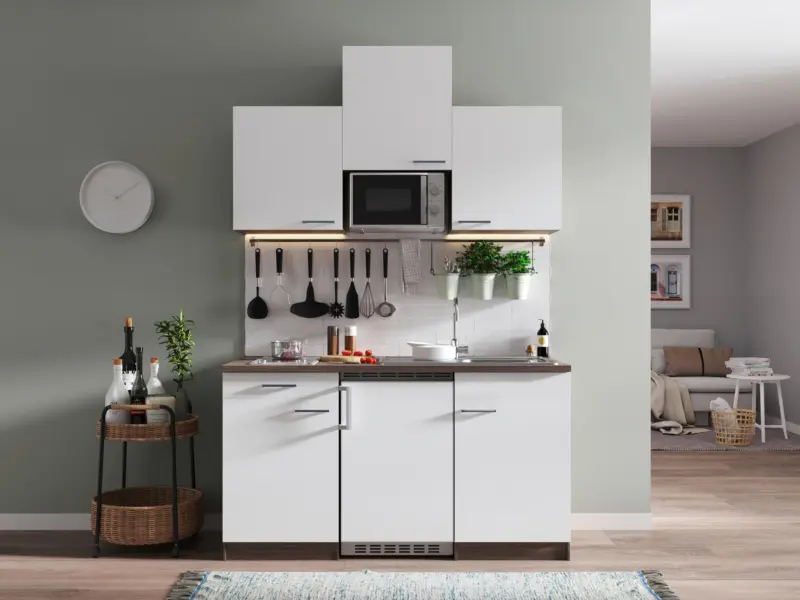 Minik&uuml;che Oliver mit Ger&auml;ten ca. 150 cm Wei&szlig;