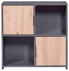 Regal Pepeto 2T ca. 77x77x30cm Anthrazit/Eiche