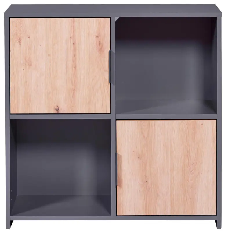Regal Pepeto 2T ca. 77x77x30cm Anthrazit/Eiche