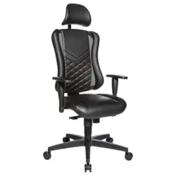 Drehstuhl in Lederlook Schwarz